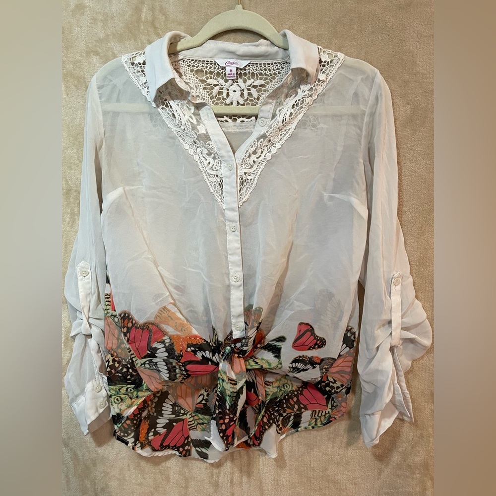Candies butterfly sheer blouse